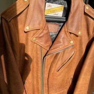 Schott Perfecto Leather Jacket Frye Collab Heavyweight cowhide full grain